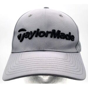 TAYLORMADE CAP‎ HAT STRAPBACK GRAY BLACK ONE SIZE FITS ALL MEN'S GOLF